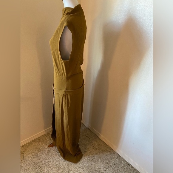 Proenza Schouler Women’s twist-detailing wrap dress Brown Size 12 NWT Crepe Midi - Picture 3 of 11